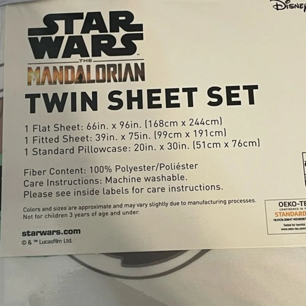Disney's Star Wars The Mandalorian The Child‎ Kids' Sheet Set & Pillowcase-NWT